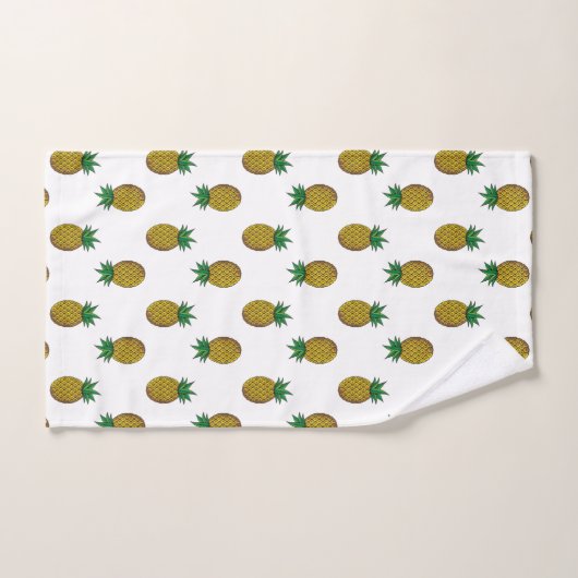 Modern Pineapple Pattern on White Bad Handdoek (Handdoek)