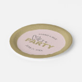 Modern Pink and Gold Girly Heart Party Papieren Bordje (Gekanteld)