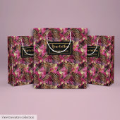 Modern pink and gold leopard skin gift wrap medium cadeauzakje