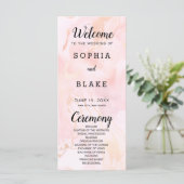 Modern Pink and Gold Marble Wedding Programme (Staand voorkant)