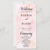 Modern Pink and Gold Marble Wedding Programme (Voorkant)