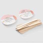 Modern Pink and Gold Marble Wedding Programme Handwaaier (Niet-gemonteerd)