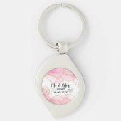 Modern Pink and Gold Mr and Mrs Sleutelhanger (Voorkant)