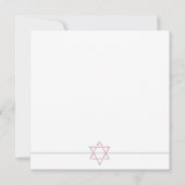 Modern Pink and Grey Floral Bat Mitzvah Invite Kaart (Achterkant)