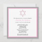 Modern Pink and Grey Floral Bat Mitzvah Invite Kaart (Voorkant)