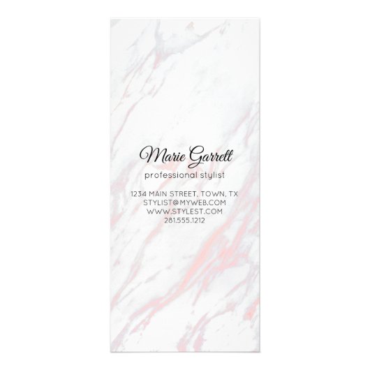 Modern Pink and Grey Marble Price Reclamekaart (Achterkant)