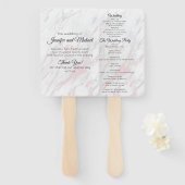 Modern Pink and Grey Marble Programme Handwaaier (Voorkant en achterkant)