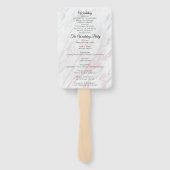 Modern Pink and Grey Marble Programme Handwaaier (Achterkant)