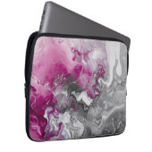 Modern Pink and Grey Marble Stone design Laptop Sleeve (Voorkant Rechts)