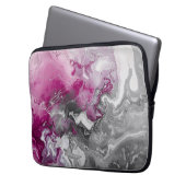 Modern Pink and Grey Marble Stone design Laptop Sleeve (Voorkant Links)