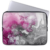 Modern Pink and Grey Marble Stone design Laptop Sleeve (Voorkant)