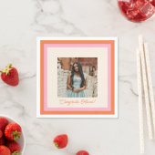 Modern Pink and Orange Border Photo Graduation Servet (Insitu)