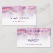 Modern Pink and Paars Swirl Hair and Beauty Salon Visitekaartje (Voorkant / Achterkant)