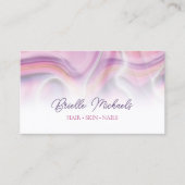 Modern Pink and Paars Swirl Hair and Beauty Salon Visitekaartje (Voorkant)