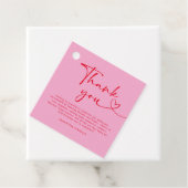 Modern Pink and Red 30th Birthday Thank You Bedankjes Labels (In situ)