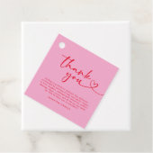 Modern Pink and Red 30th Birthday Thank You Bedankjes Labels (In situ)