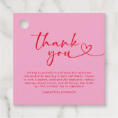 Modern Pink and Red 30th Birthday Thank You Bedankjes Labels (Voorkant)