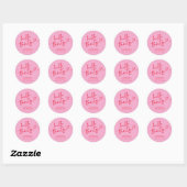 Modern Pink and Red Hello 30th Birthday Ronde Sticker (Vel)