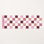 Modern Pink and Red Simple Checkerboard Pattern Yogamat (Voorkant (horizontaal))