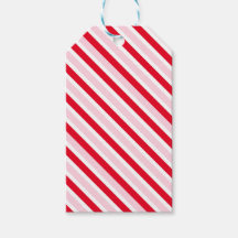 Modern Pink and Red Striped Christmas