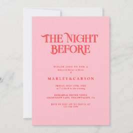Modern Pink and Red Wedding Rehearsal Dinner Kaart