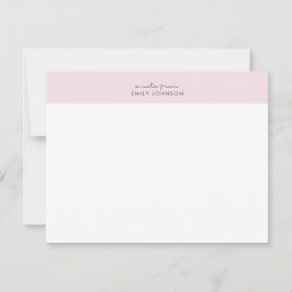Modern pink and white a note from flat card kaart