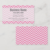 Modern Pink and White Chevron Pattern Visitekaartje (Voorkant / Achterkant)