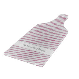 Modern Pink And White Stripe Pattern Cutting Board Snijplank