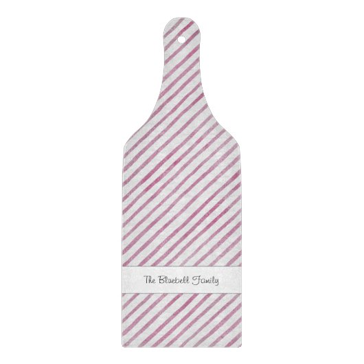 Modern Pink And White Stripe Pattern Cutting Board Snijplank (Voorkant)