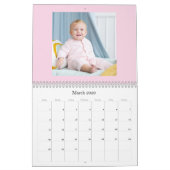 Modern Pink Baby Girl Family Photo Calendar 2026 Kalender (Mar 2026)