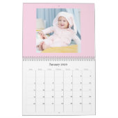 Modern Pink Baby Girl Family Photo Calendar 2026 Kalender (Jan 2026)