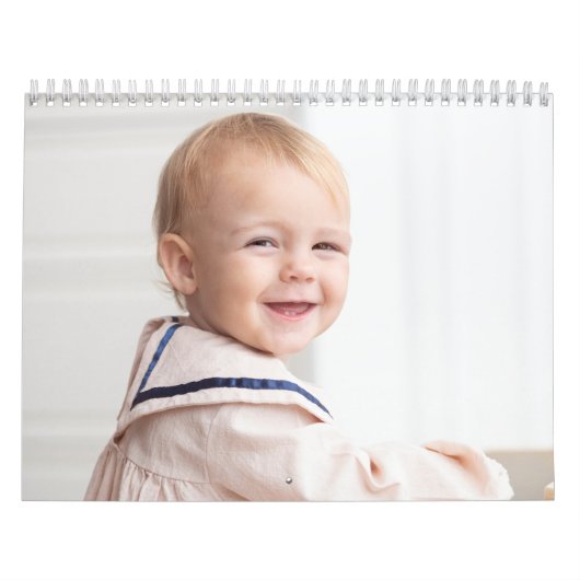 Modern Pink Baby Girl Family Photo Calendar 2026 Kalender (Hoes)