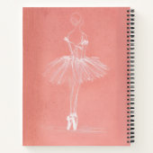 Modern Pink Ballerina Sketch Custom Name Notitieboek (Achterkant)
