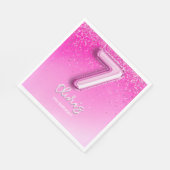 Modern Pink Balloon 7th Birthday for Girl Servet (Hoek)