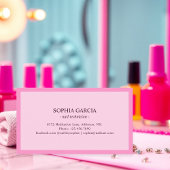 Modern Pink Beauty Nail Salon Visitekaartje