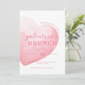 Modern Pink Big Heart Galentine's Day Brunch Kaart (Staand voorkant)