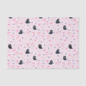 Modern Pink Black Cute Halloween Boo Ghost Tissuepapier (Voorkant)