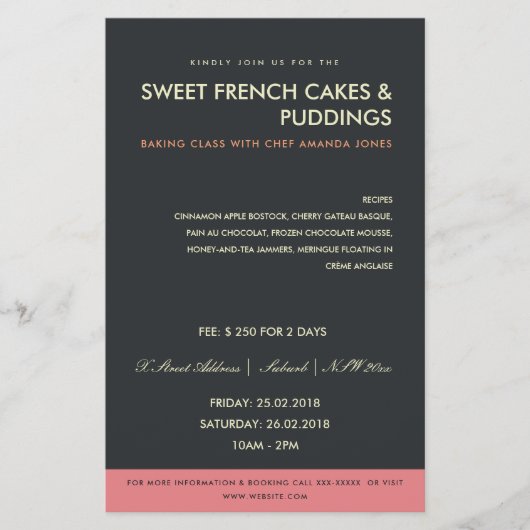 MODERN PINK BLACK FOTO TEMPLATE KLASSEN WORKSHOP FLYER (Voorkant)