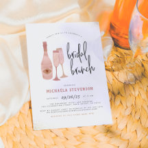 Modern Pink Black & Gold Champagne Bridal Brunch