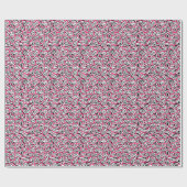 Modern Pink Black Modern Zebra Hearts Pattern Cadeaupapier (Vlak)