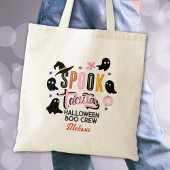 Modern Pink Black Spooktacular Halloween Boo Crew Tote Bag