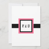 Modern Pink Black Wedding Uitnodiging (Achterkant)