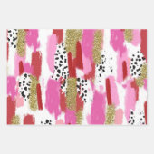 Modern Pink Black & White Abstract Wrapping Sheets Inpakpapier Vel (Voorkant 3)