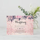 Modern Pink Blue Floral Wedding (Staand voorkant)