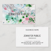 Modern Pink Blue Green Trendy Abstract Elegant Visitekaartje (Voorkant / Achterkant)