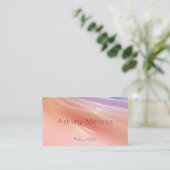 Modern Pink blurry makeup artist QR Code Visitekaartje (Staand voorkant)