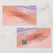 Modern Pink blurry makeup artist QR Code Visitekaartje (Voorkant / Achterkant)