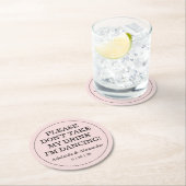 Modern Pink Blush Drink Cover Wedding Ronde Kartonnen Onderzetter (Insitu)