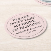 Modern Pink Blush Drink Cover Wedding Ronde Kartonnen Onderzetter (Gebogen)