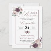 Modern Pink Blush Elegant Floral baby shower Kaart (Voorkant)